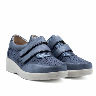 CASUAL NAPA PICADO CON DOBLE VELCRO AZUL 82199