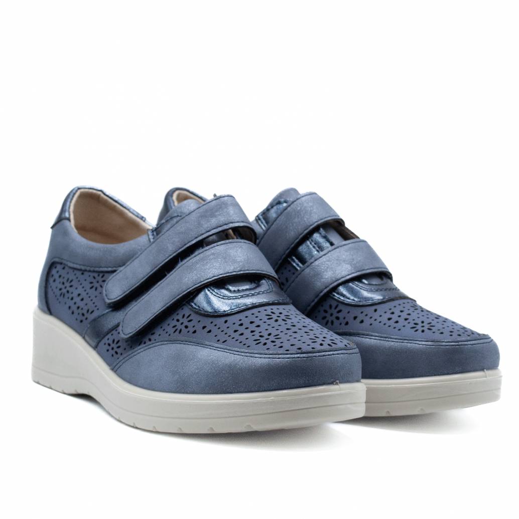 CASUAL NAPA PICADO CON DOBLE VELCRO AZUL 82199