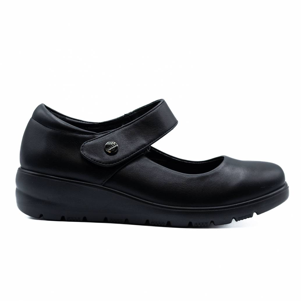 MERCEDITAS NAPA VELCRO CUÑA NEGRO 82215