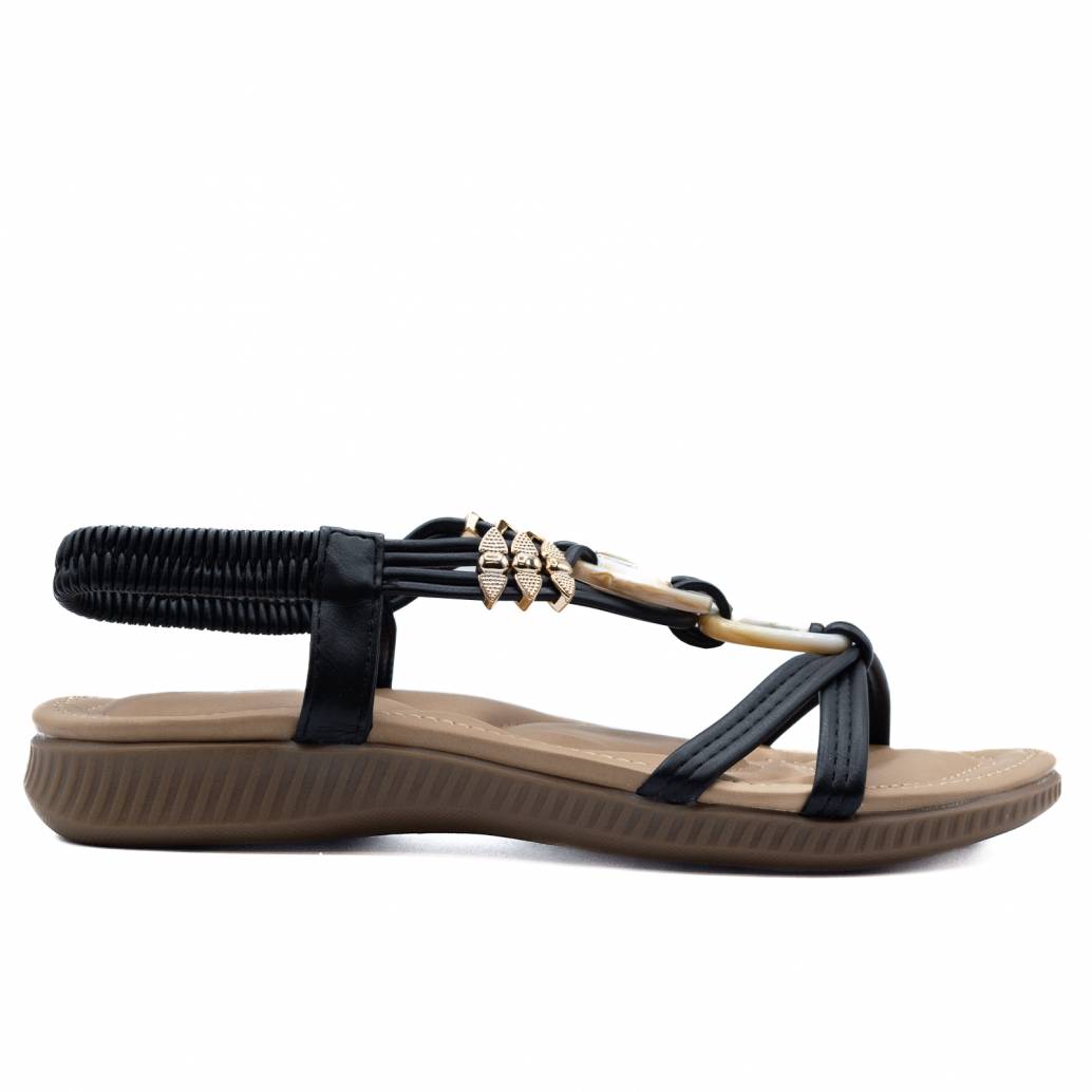 SANDALIA NAPA PLANTA ACOLCHADA NEGRO 80314